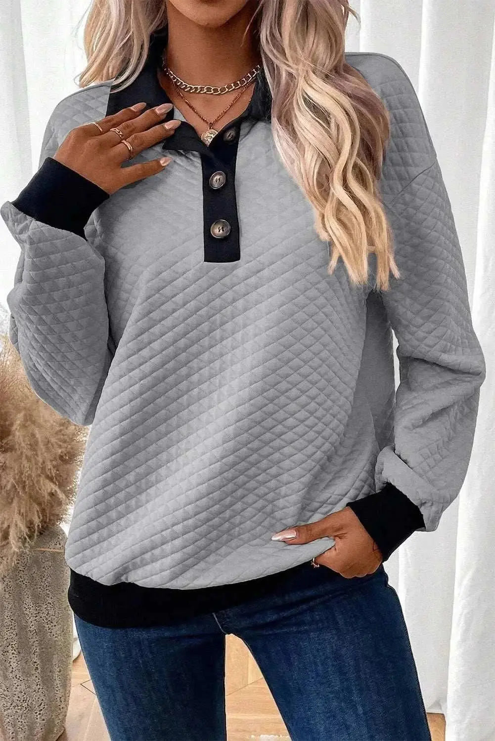 Shirts Trendsi Chic long sleeve collared blouse