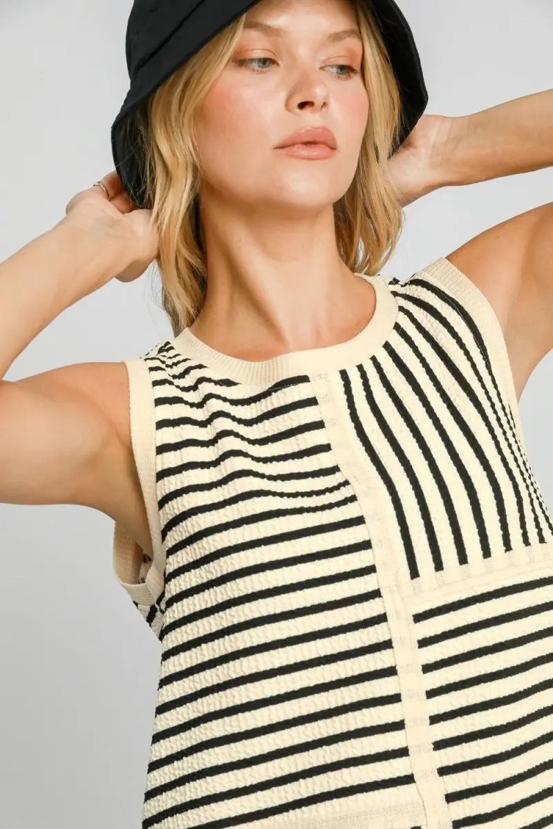 T-Shirts Trendsi Striped Tank Top Women's Casual Summer Top USA Shipped