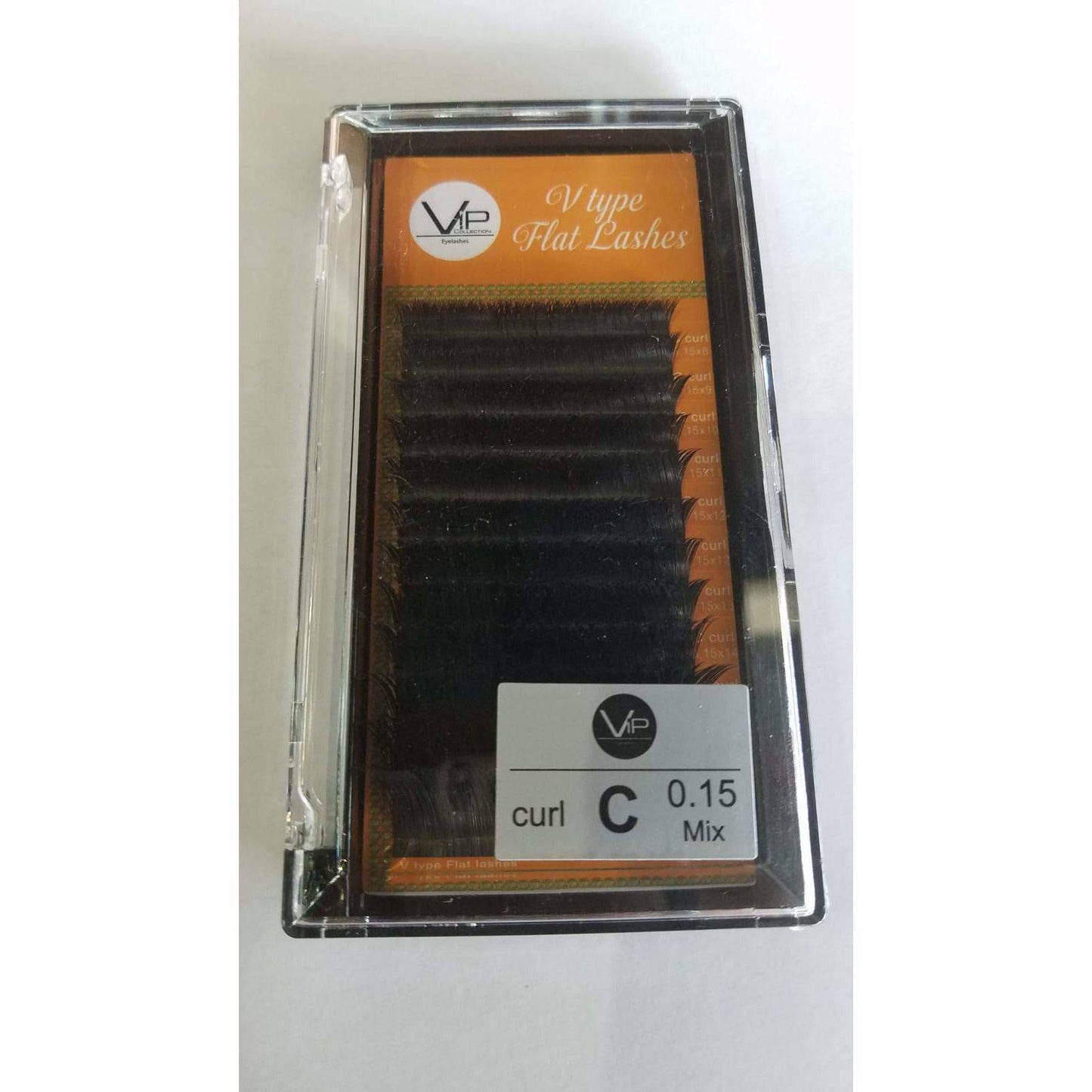 VIP Extensions V Type Flat Lashes 0.15mm C Curl 12 Lines - Pick Size