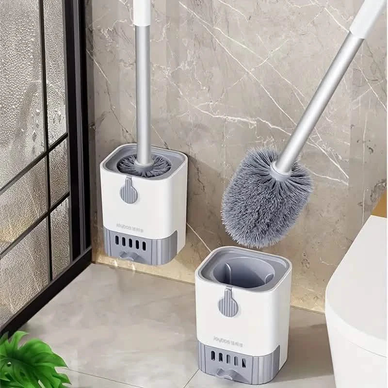 Wall Mounted Long Handle Toilet Cleaning Brush With Holder