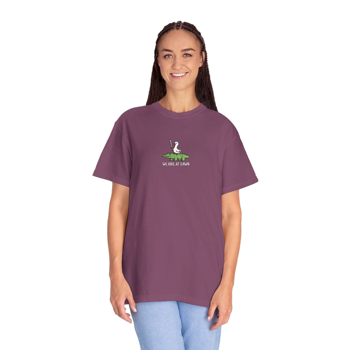 We Ride at Dawn Embroidery T-Shirt - Comfort Colors