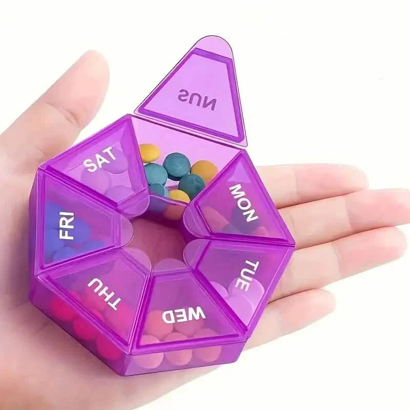 Weekly Rainbow Pill Box - 7-Grid Thickened Pill Storage Box