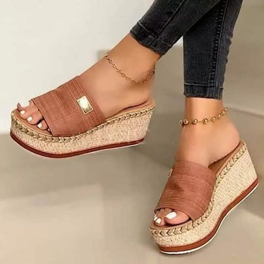 Women Wedge Slippers Platform Flip Flops Soft Comfortable New Casual Outdoor Beach Sandals