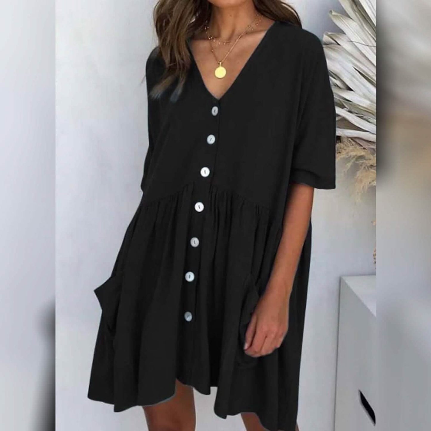 Women's Casual Ruched Loose Fit Dress