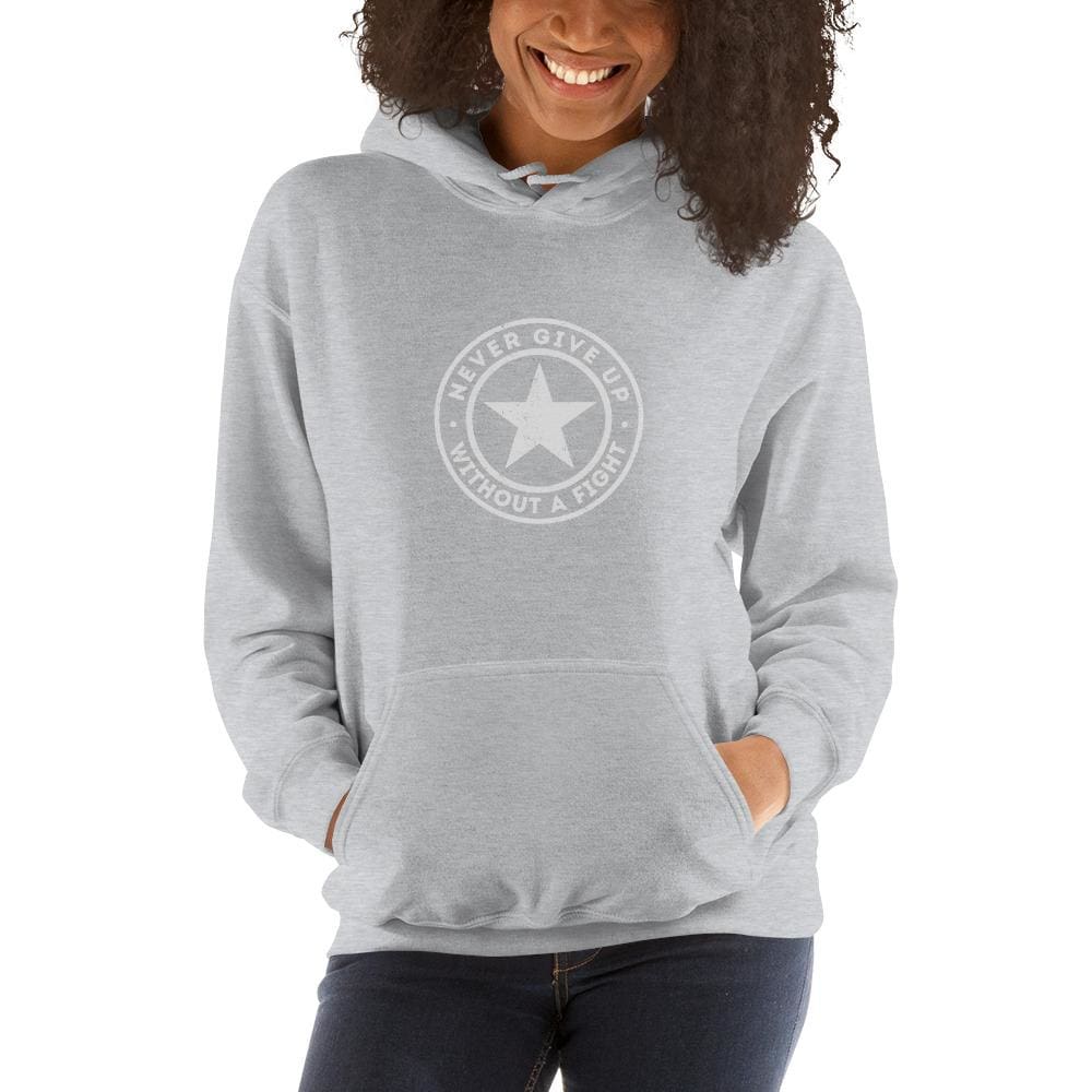Sudadera con capucha "Nunca te rindas sin luchar" para mujer