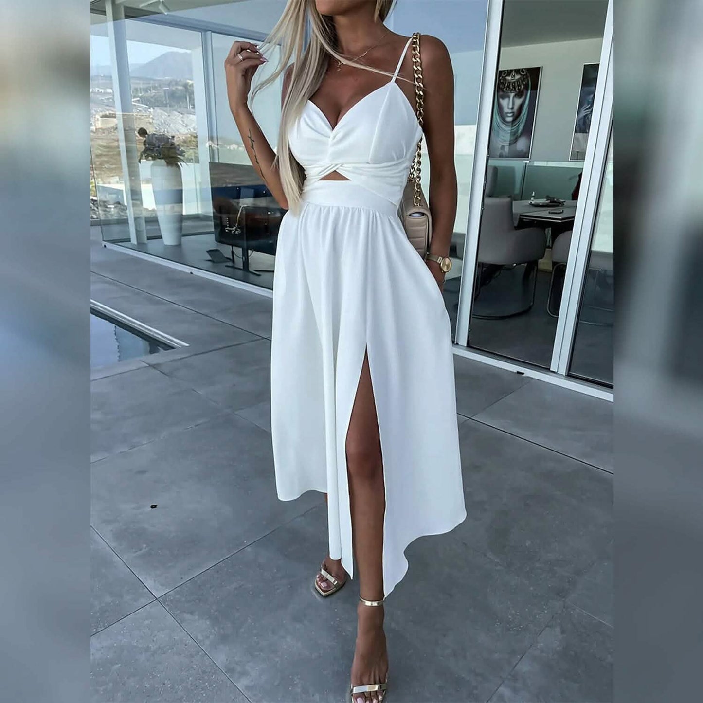 Women‘s Split Cut Out Midi Dress