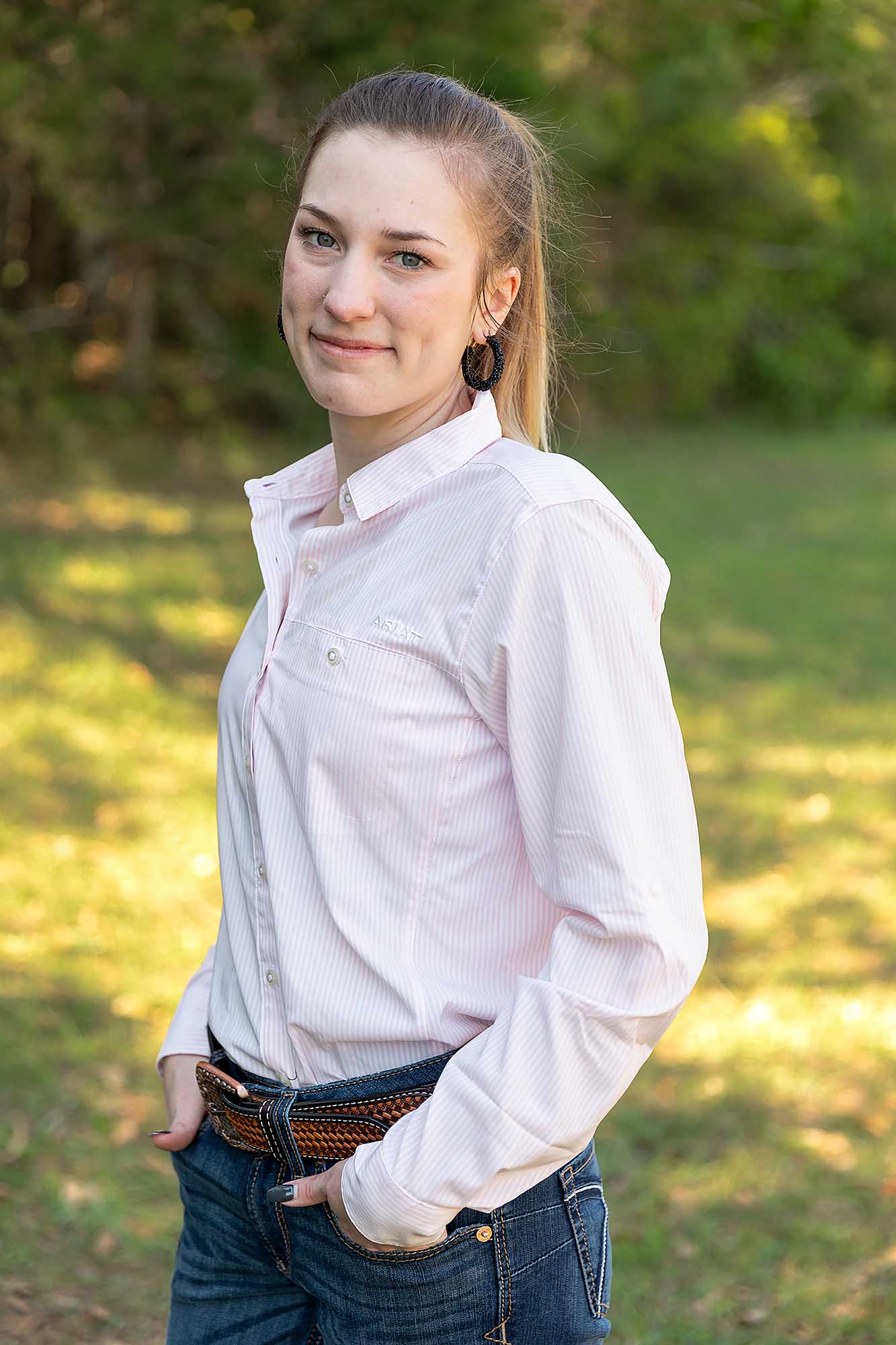 Camisa elástica VentTek para mujer, rayas fresa