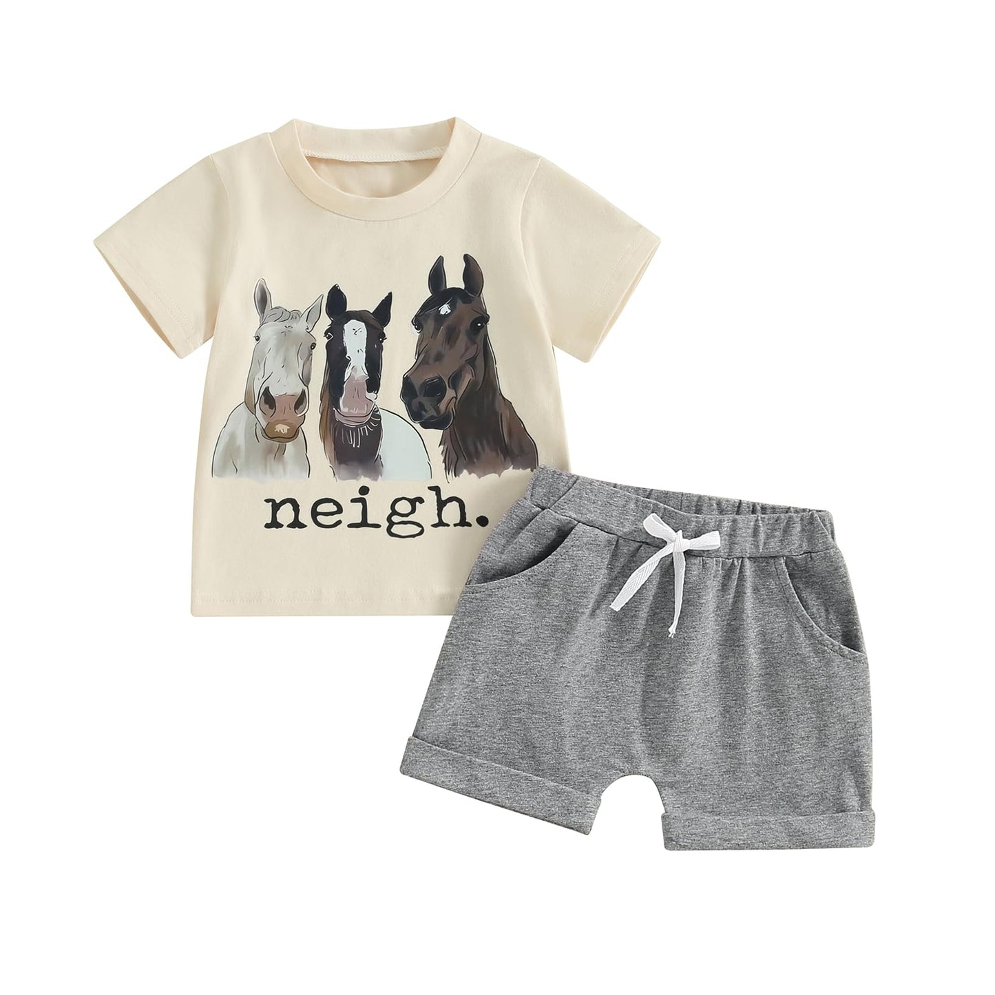 WZTYYDS Western 2-Piece Toddler Boy Summer Outfit Set | 3-4T - # BOAA11310020