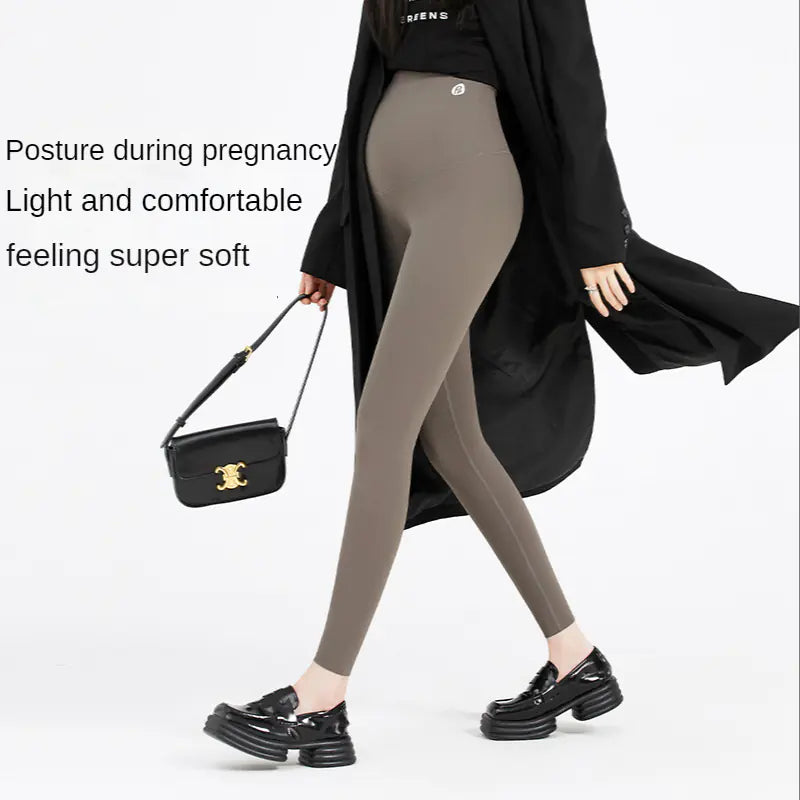 Maternity Velvet Shark Skin Belly Support Pants - # WOM21410011 - PRG