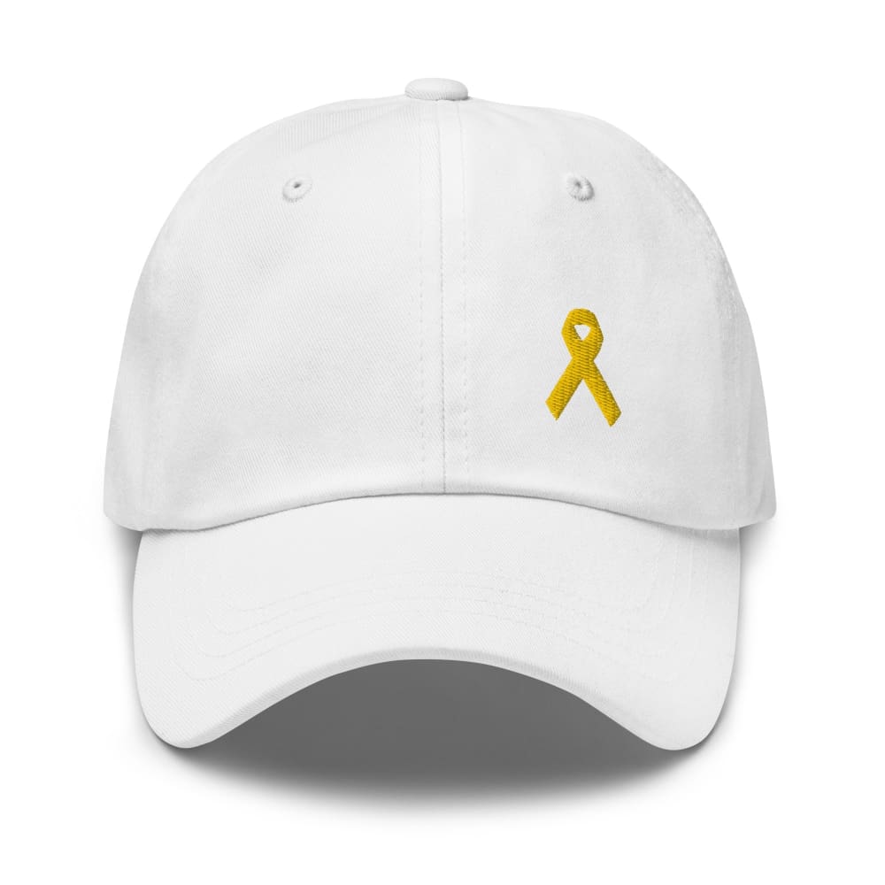 Yellow Ribbon Awareness Dad Hat for Sarcoma, Suicide Prevention & Military Causes