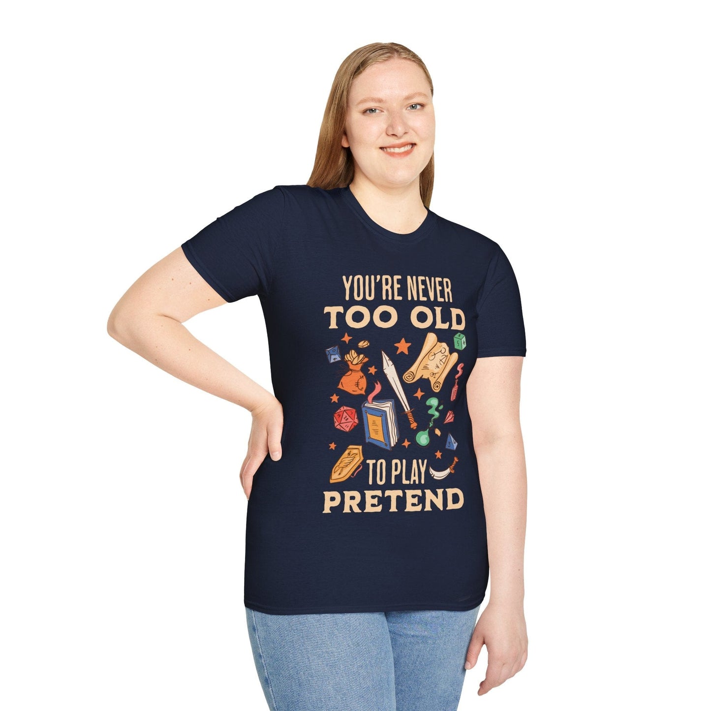 Nunca se es demasiado viejo para jugar a imaginar – Camiseta de D&D