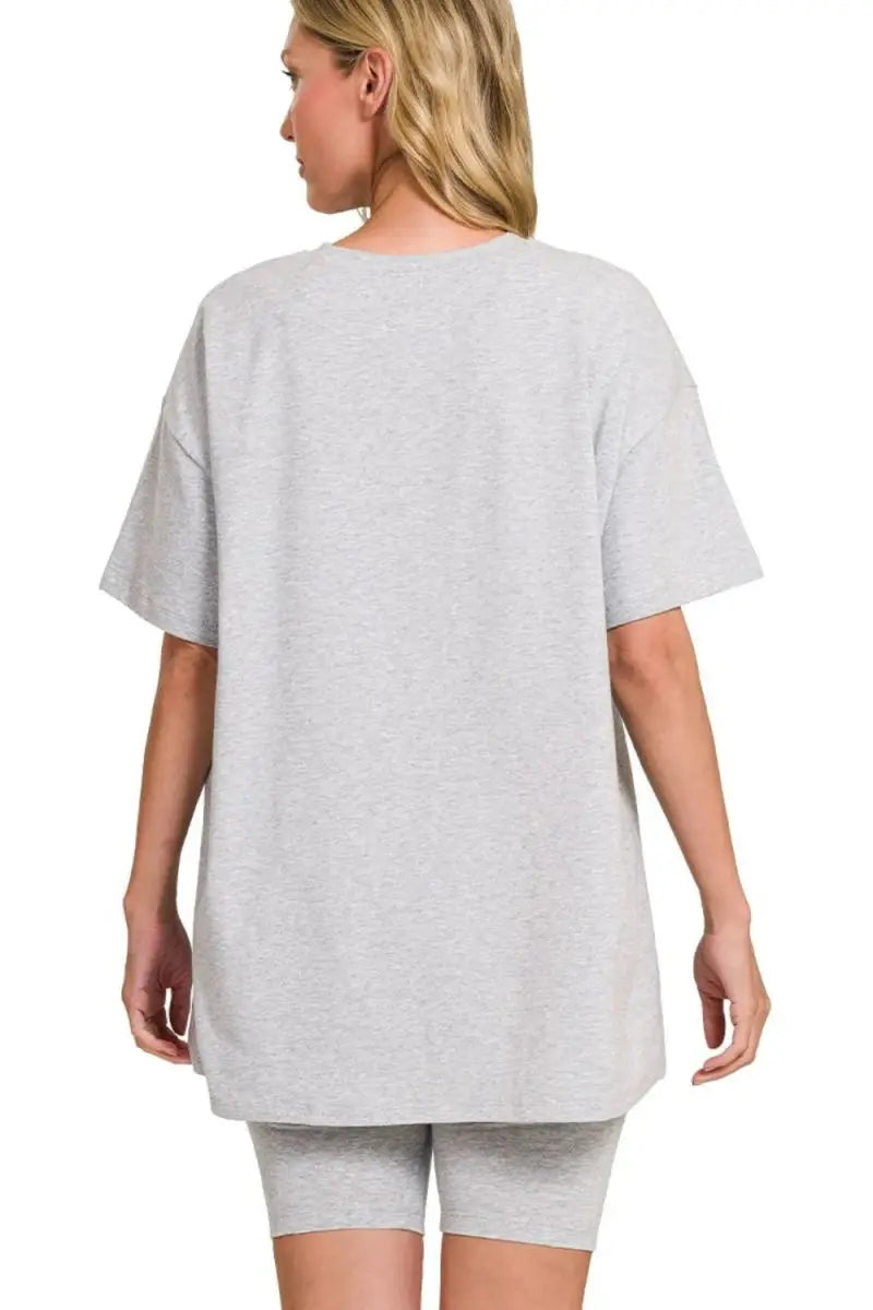 Women's Loungewear Set Cotton Loungewear Set - Comfy & Breathable - Top & Shorts