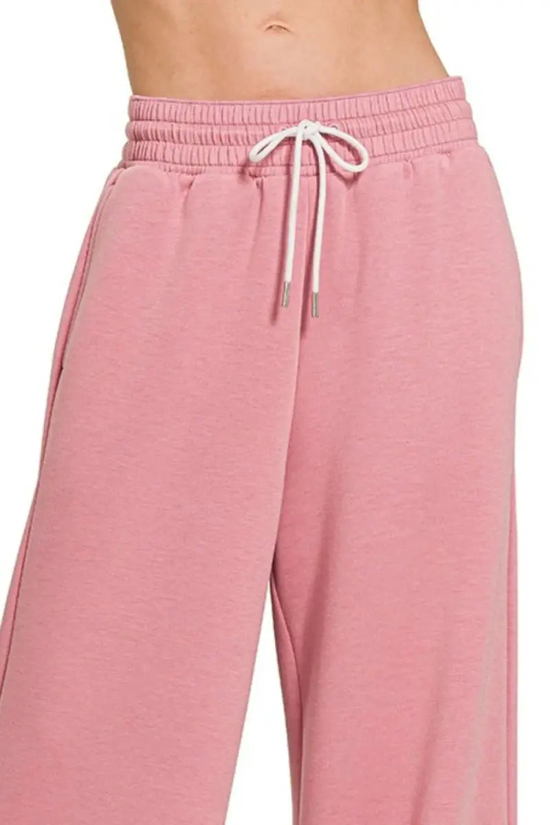 Trendsi Zenana Scuba Pants Women's Everyday Comfort Drawstring Casual Bottoms