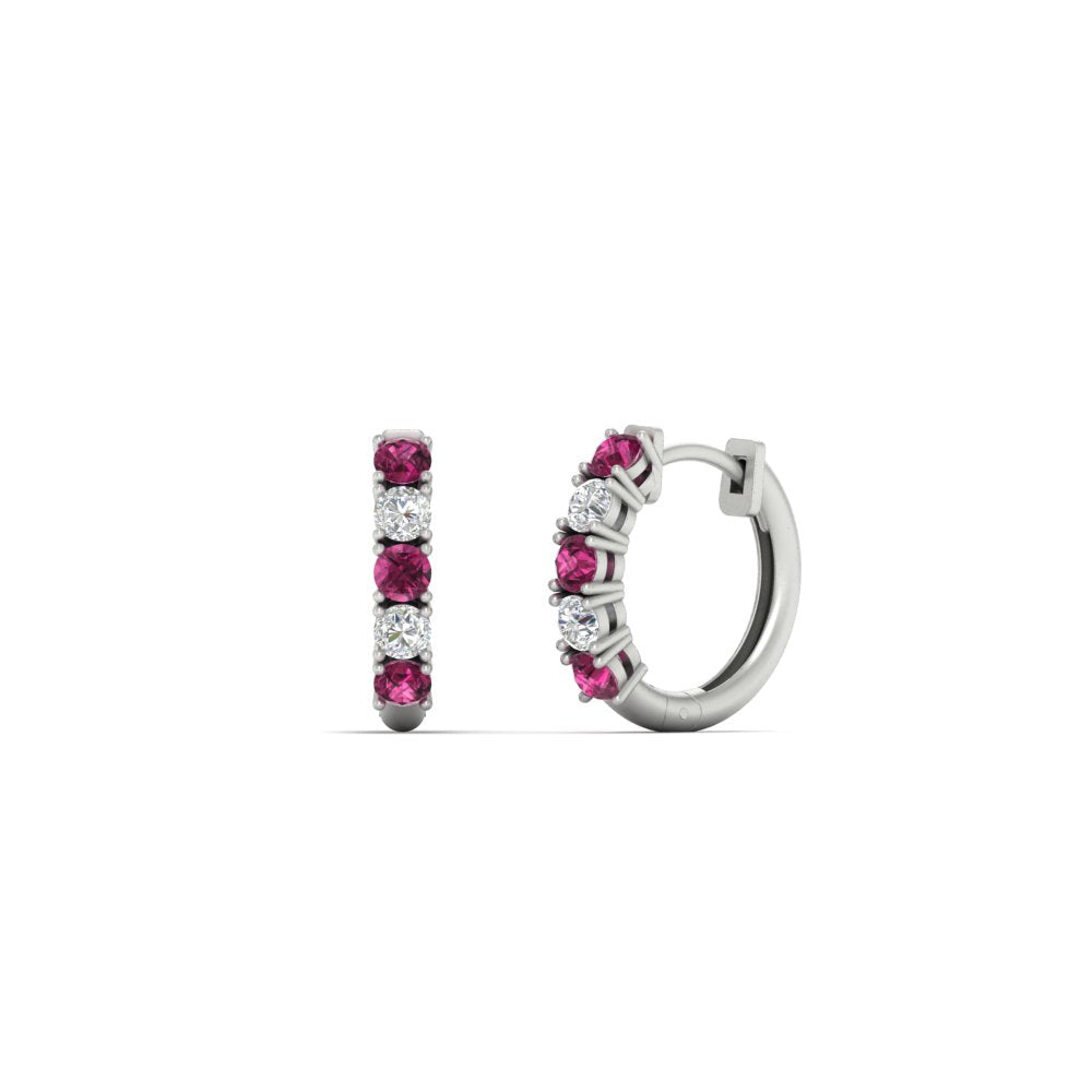 Stunning 5 Stone Huggie Hoops