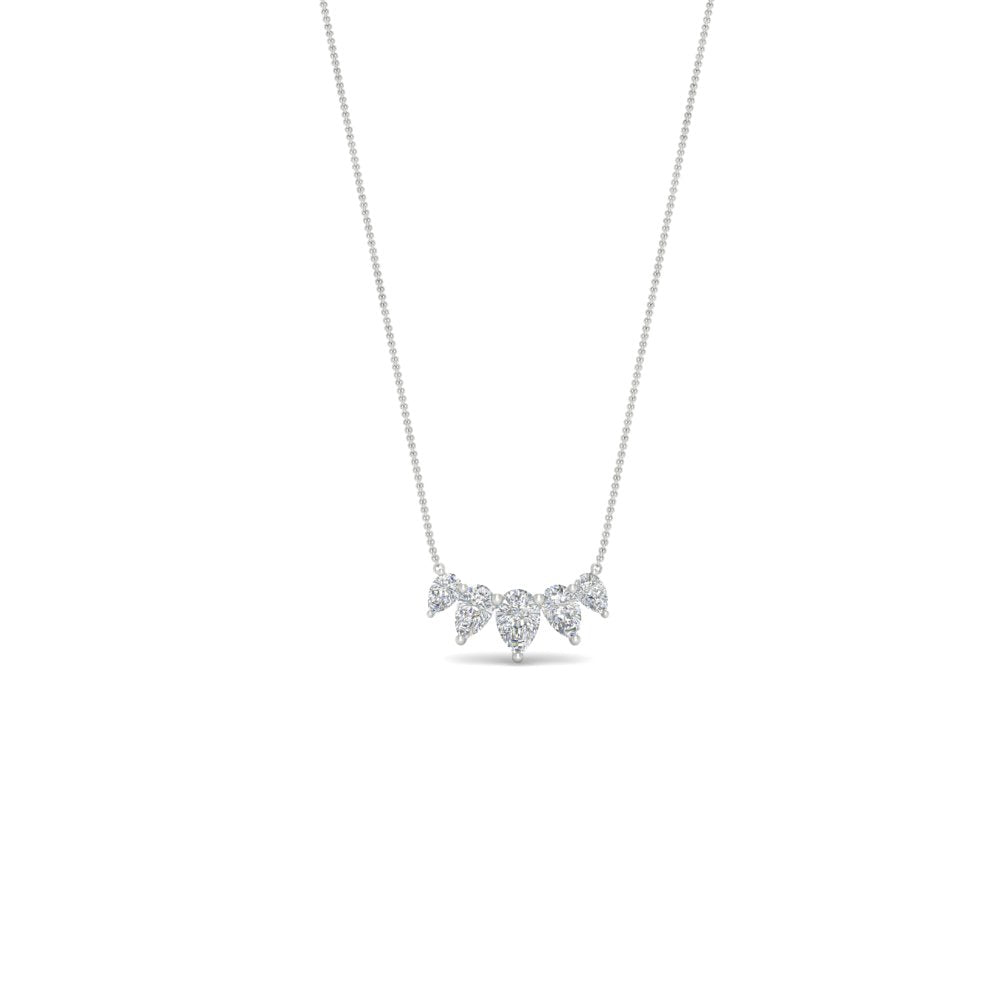 0.75 Carat 5 Stone Pear Shaped Diamond Necklace