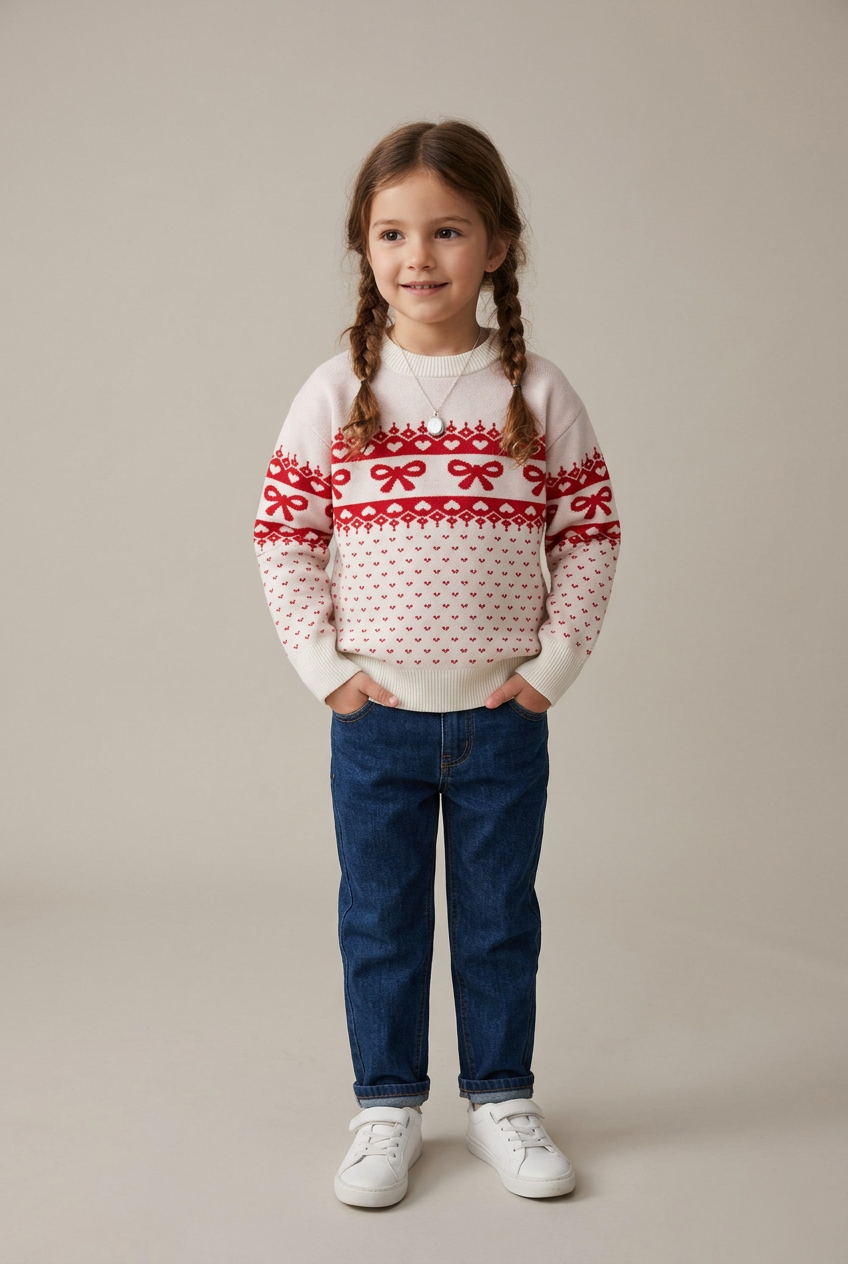 Tweenstyle By Stoopher - Fairisle Bow Crewneck Sweater