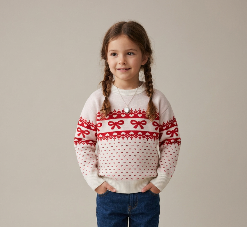 Tweenstyle By Stoopher - Fairisle Bow Crewneck Sweater