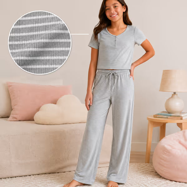 Tweenstyle by Stoopher - Ribbed Lounge Set - Grey/White