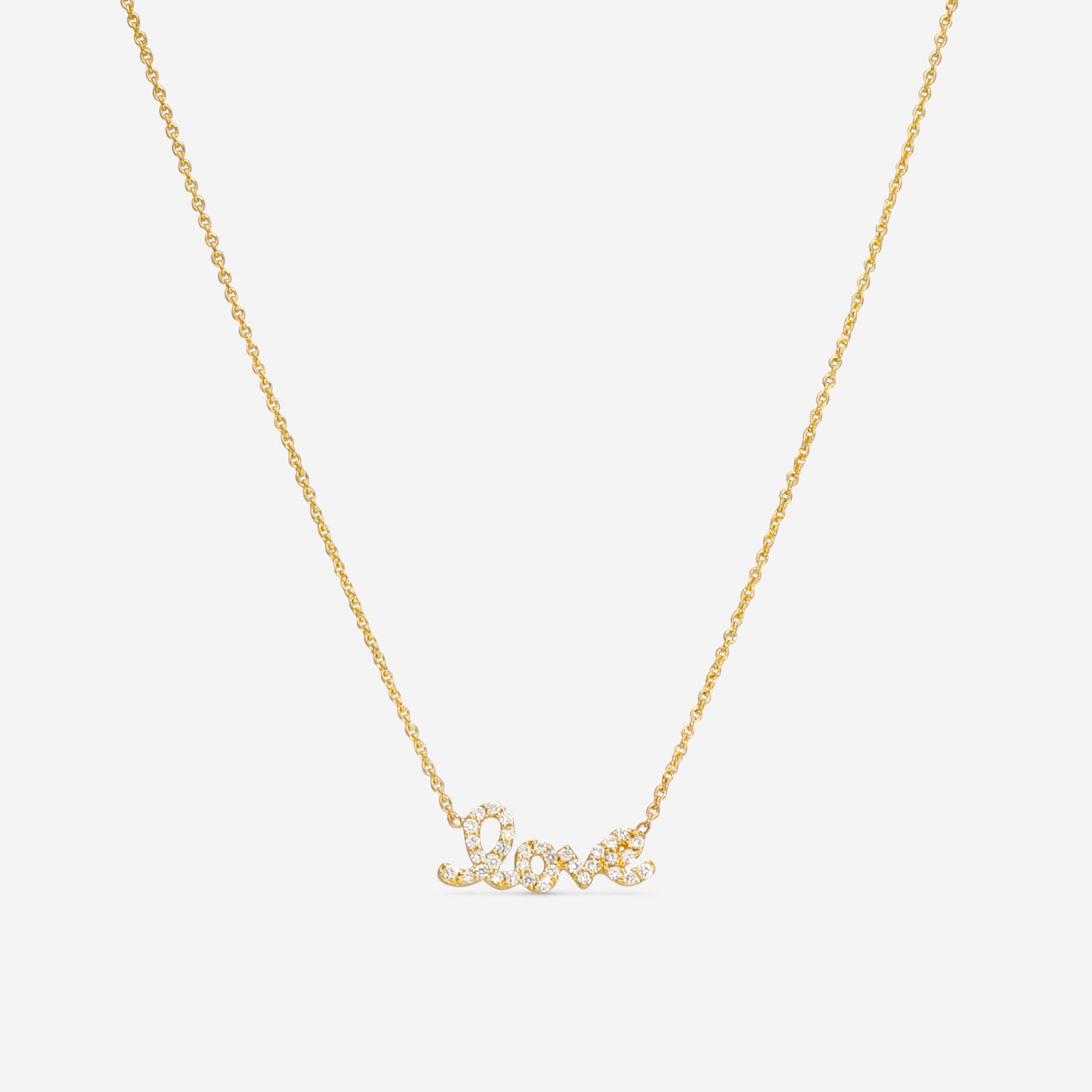 Roberto Coin Tiny Treasures 18K Yellow Gold Diamond Love Necklace 000994AYCHX0