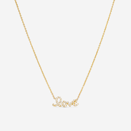 Roberto Coin Tiny Treasures 18K Yellow Gold Diamond Love Necklace 000994AYCHX0