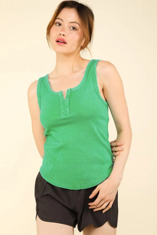 Camisetas - Camiseta sin mangas de canalé para mujer Trendsi, uso casual, camiseta sin mangas con tapeta, suave, envío desde EE. UU.