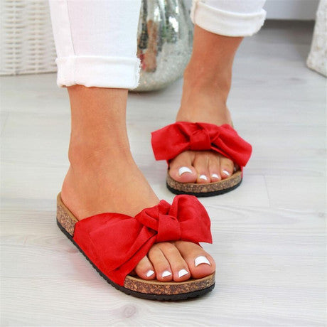 Women's Bow Platform Slide Slippers