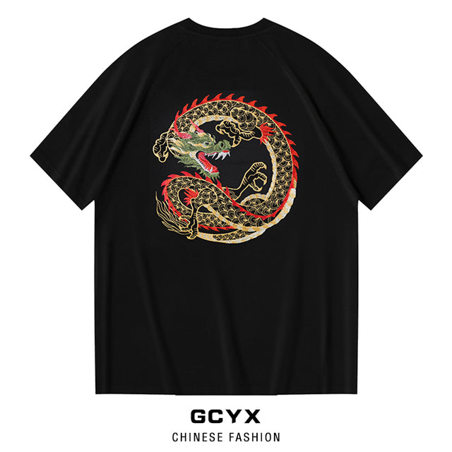 Men's Cotton Short-Sleeved Embroidered T-Shirt 2024