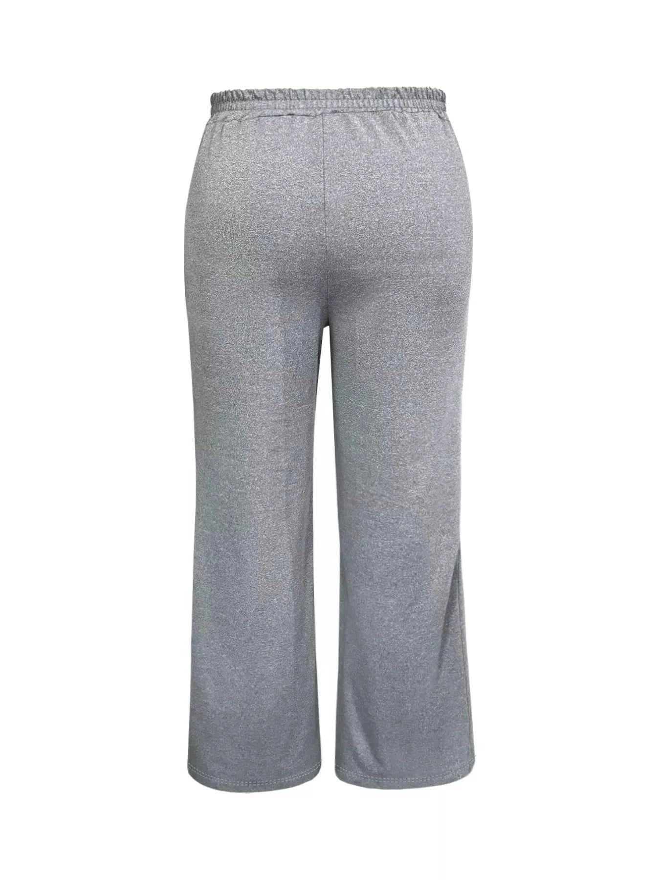 Pantalones de pernera ancha con rayas y contraste de talla grande