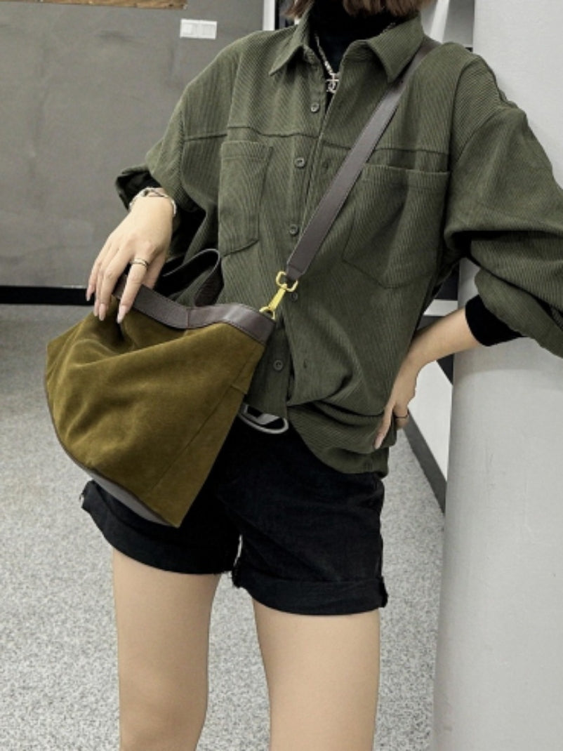 Matte Leather Simple Tote Bag Travel Bag