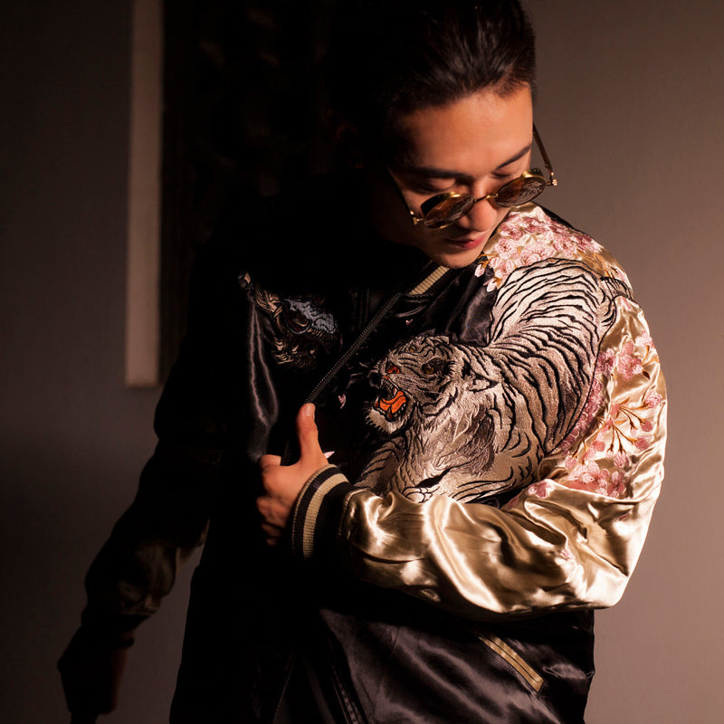 Men's Double-Sided Embroidered Jacket with Four Gods