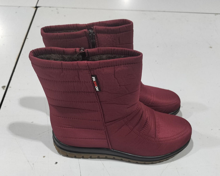Women's Mid-tube Flat-bottomed Warm Cotton Boots