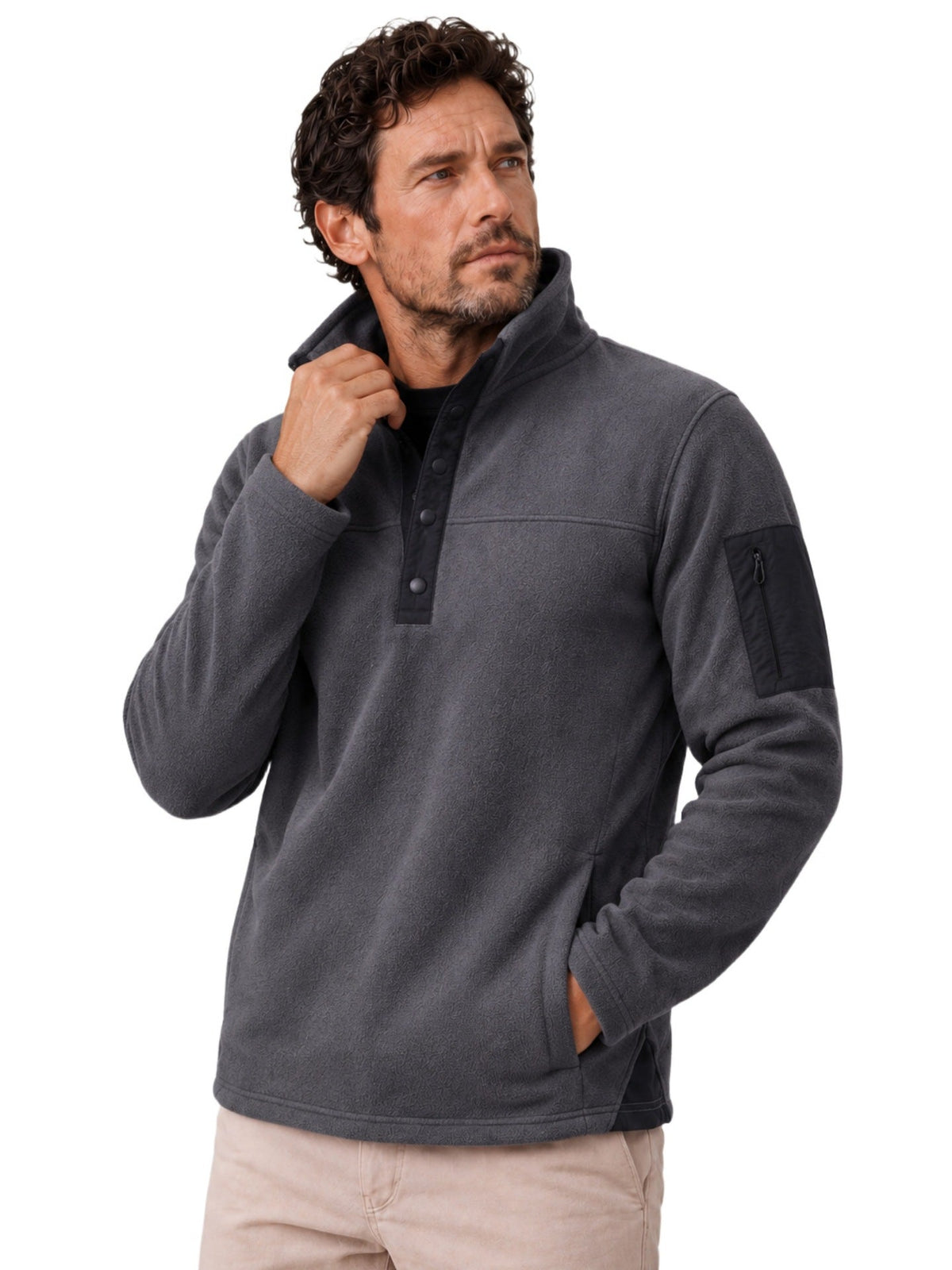2026 Autumn Winter European And American Outdoor Sports Sweatshirt For Men, Cross-Border Trade Casual Men's Thick Pullover Fleece Sweatshirt