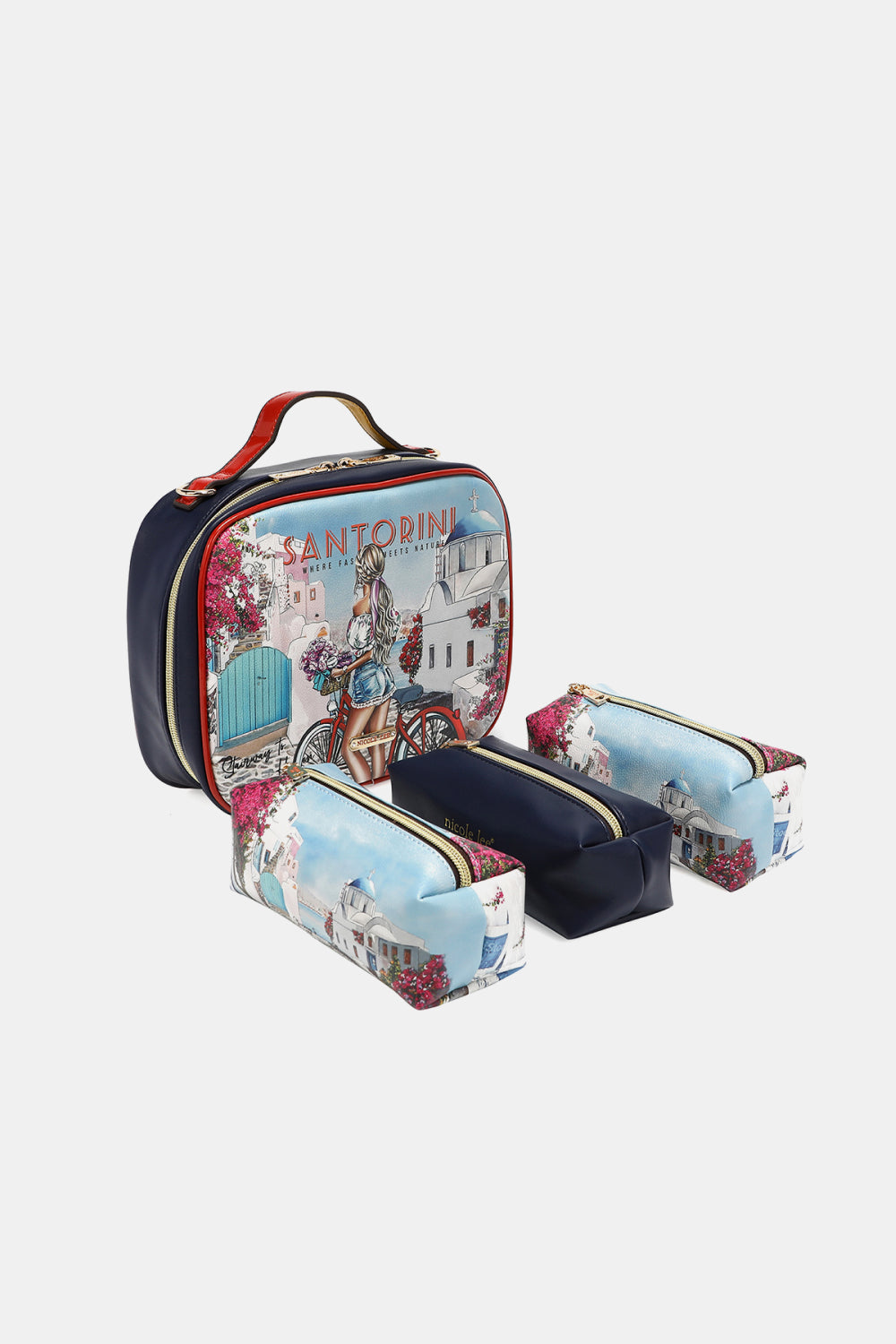 Bolso con estampado de Nicole Lee USA con tres bolsos pequeños