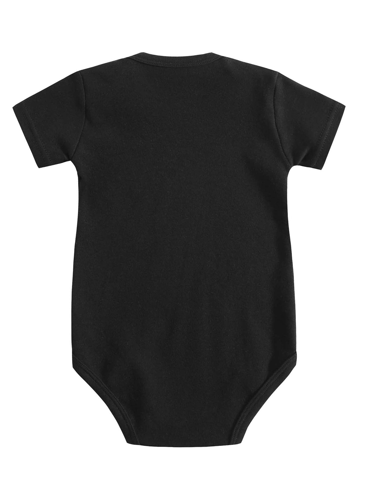 Cute Black Puppy Unisex Cotton Short Sleeve Baby Onesie Outfit