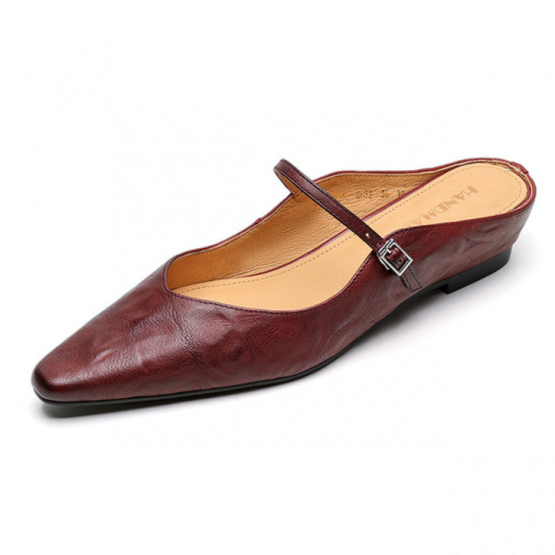 Women's Closed Toe Cowhide Slippers