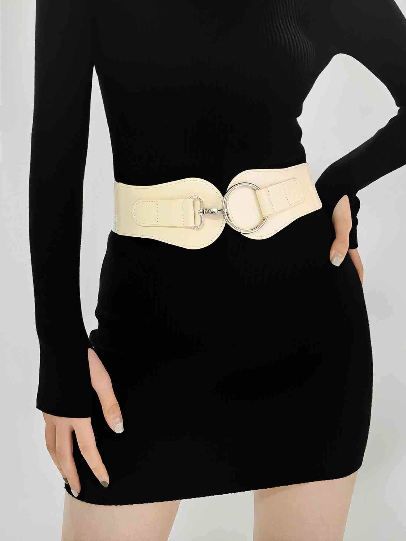 Elegant Fashion PU Elastic Wide Belt – Adjustable Comfort Fit See size chart under “more details”