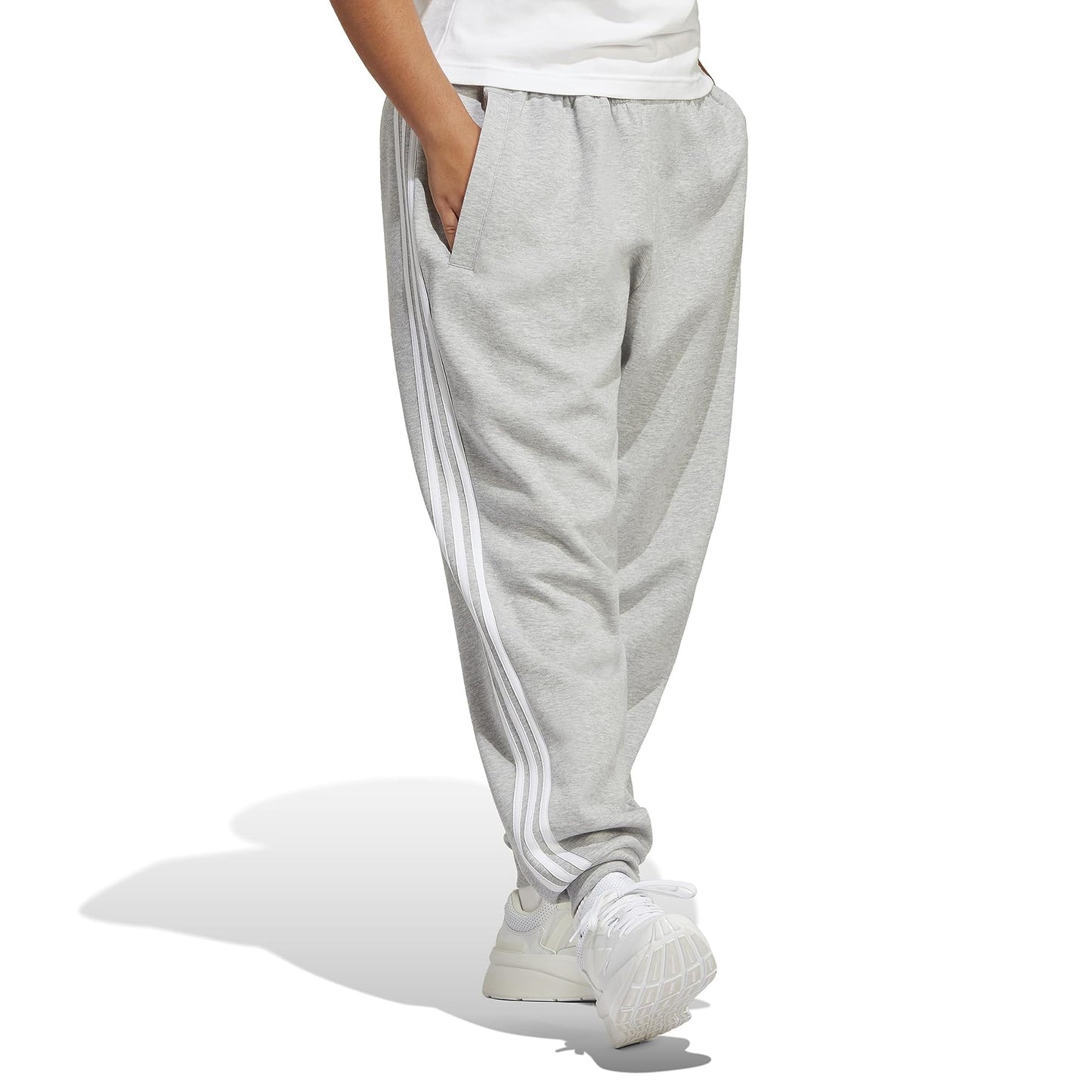 adidas womens Future Icon Three Stripes Regular Track Pants Medium Grey Heather X-Small US