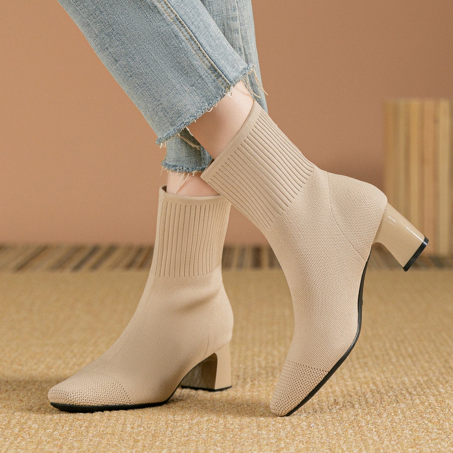 Women's Elastic Knit Sock Boots