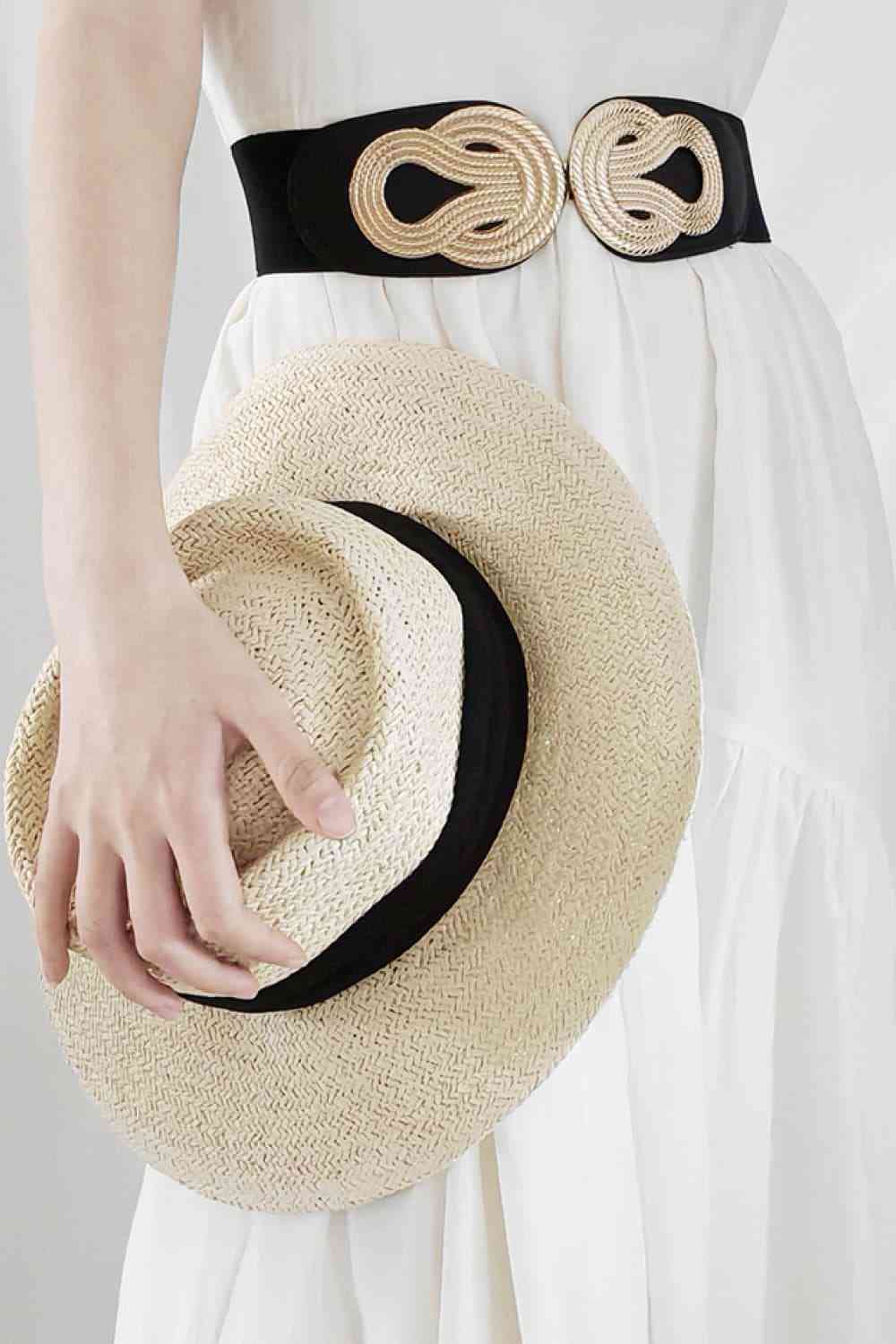 Twisted Trends Alloy Buckle Wide Belt – Stylish Adjustable Fit See size chart under “more details”