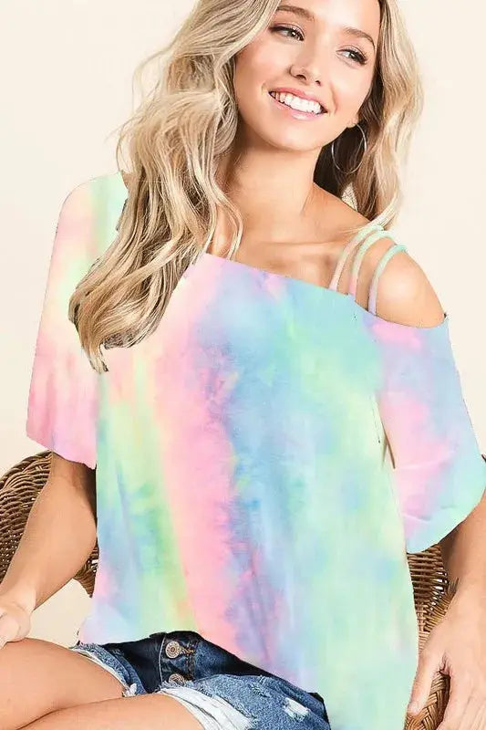 One Shoulder Top Women's Top - Tie Dye One Shoulder - Trendy Style