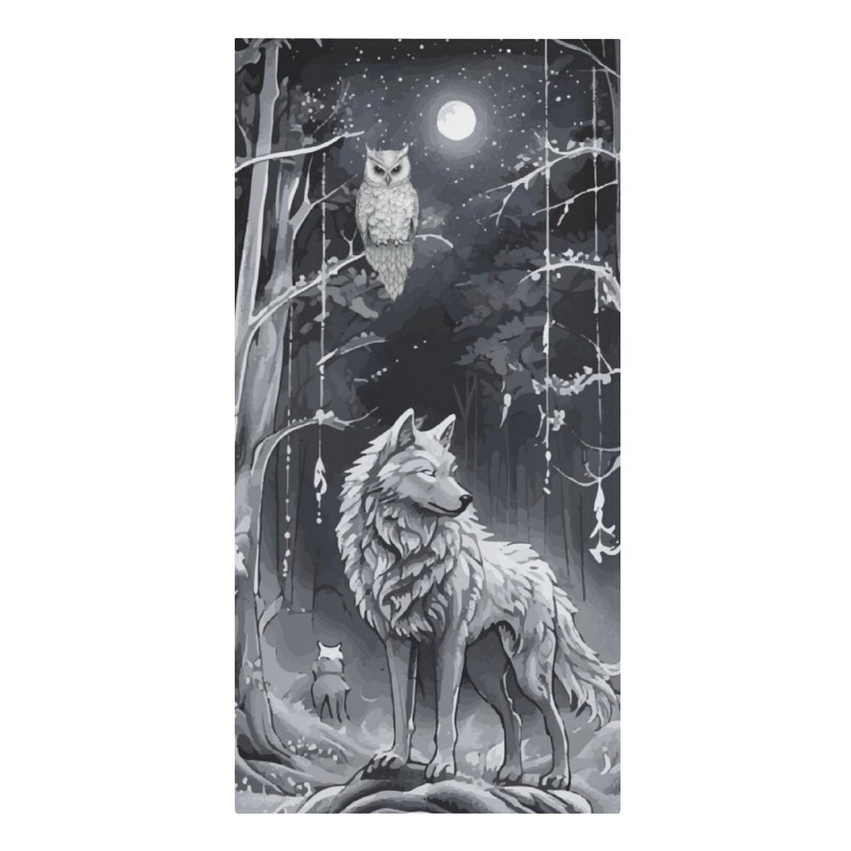 Ethereal Wolf in the Moonlight Bath Towel - 61.4" x 30.3"