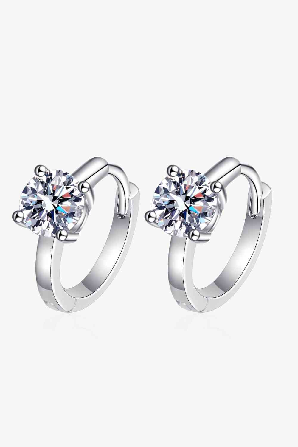 Moissanite Elegance Huggie Earrings – Brilliant 1 Carat Sparkle See size chart under “more details”