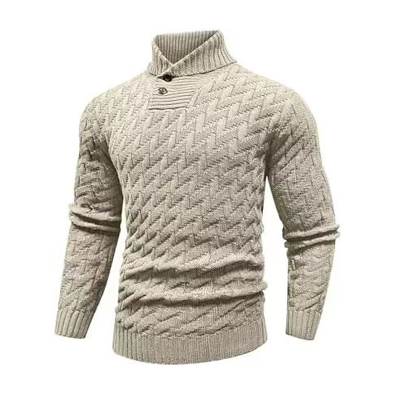 Men's Fashionable Round-Neck Slim-Fit Sweater