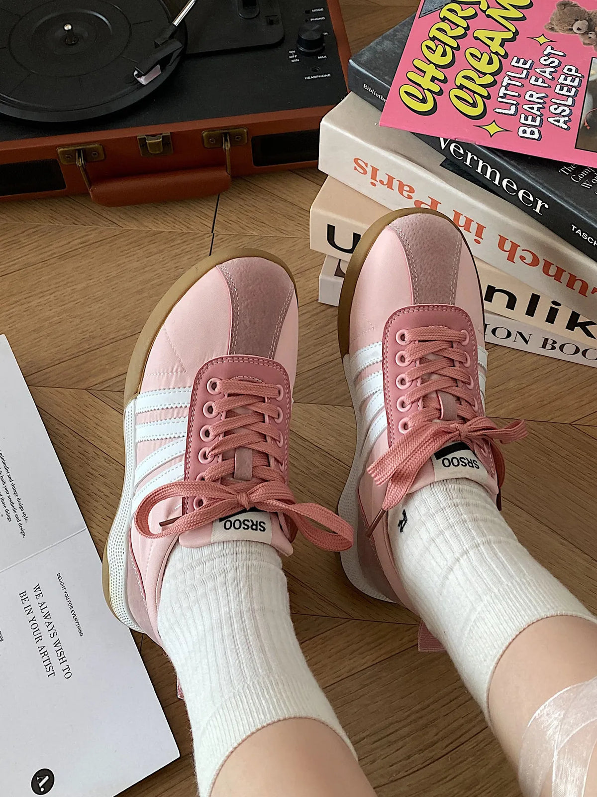 Striped Lace Up Sneakers