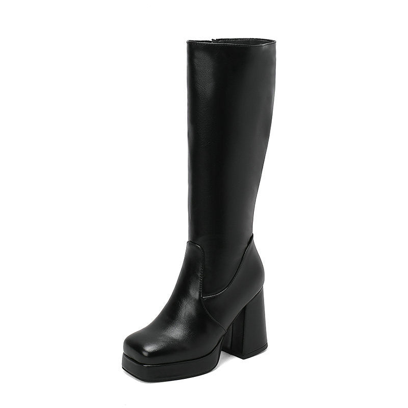 Waterproof Platform Chunky-heeled Ultra-high Womens Boots