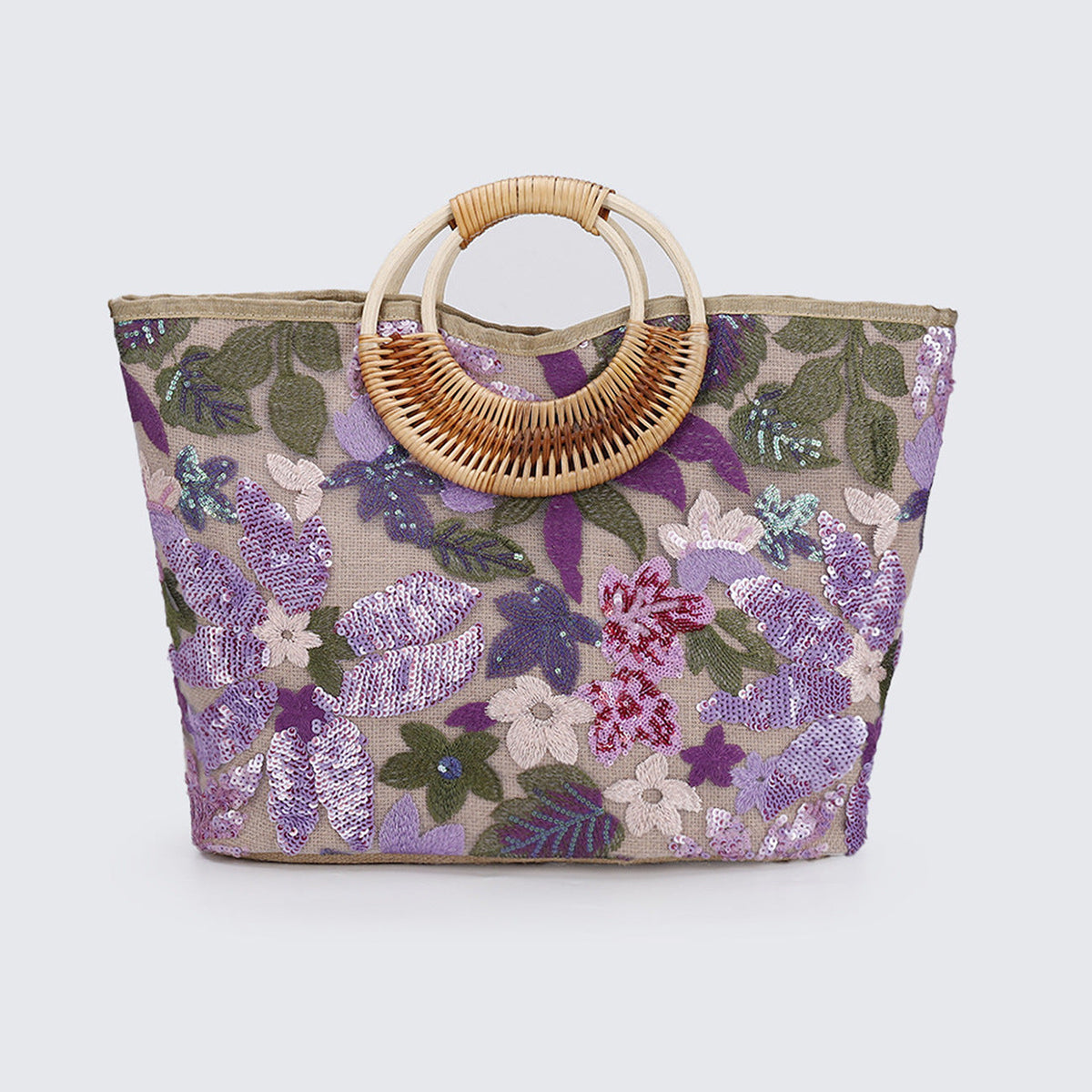 Large-Capacity Woven Sequin Tote Bag Handbag