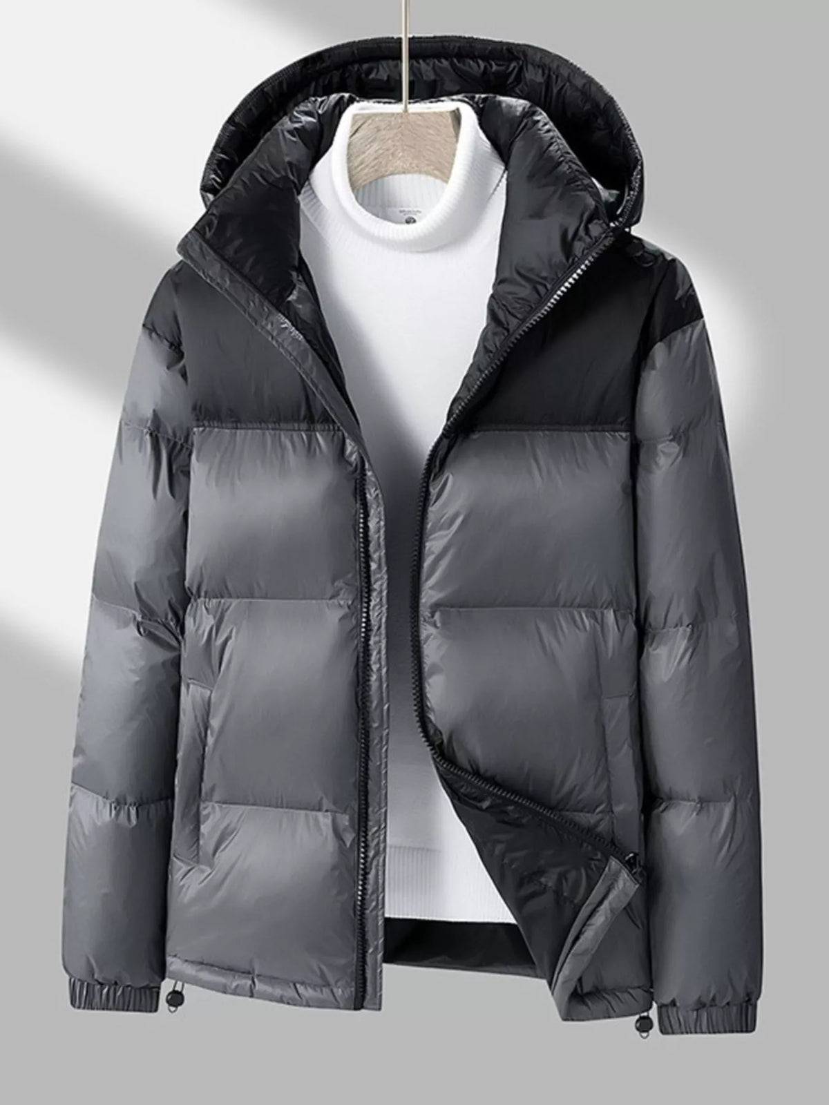 Men's Full Size Lightweight Hooded Puffer Jacket Plus Size