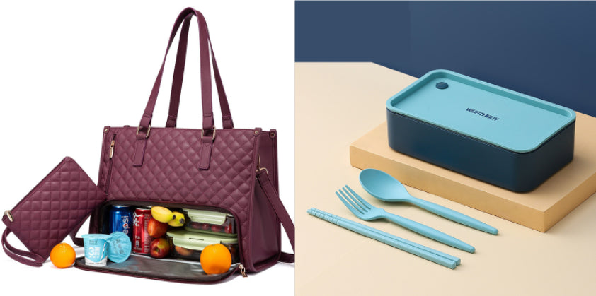 Women's Quilted Insulated Lunch Tote Bags