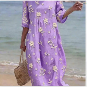 Women's Casual Printed Temperament Long Dress