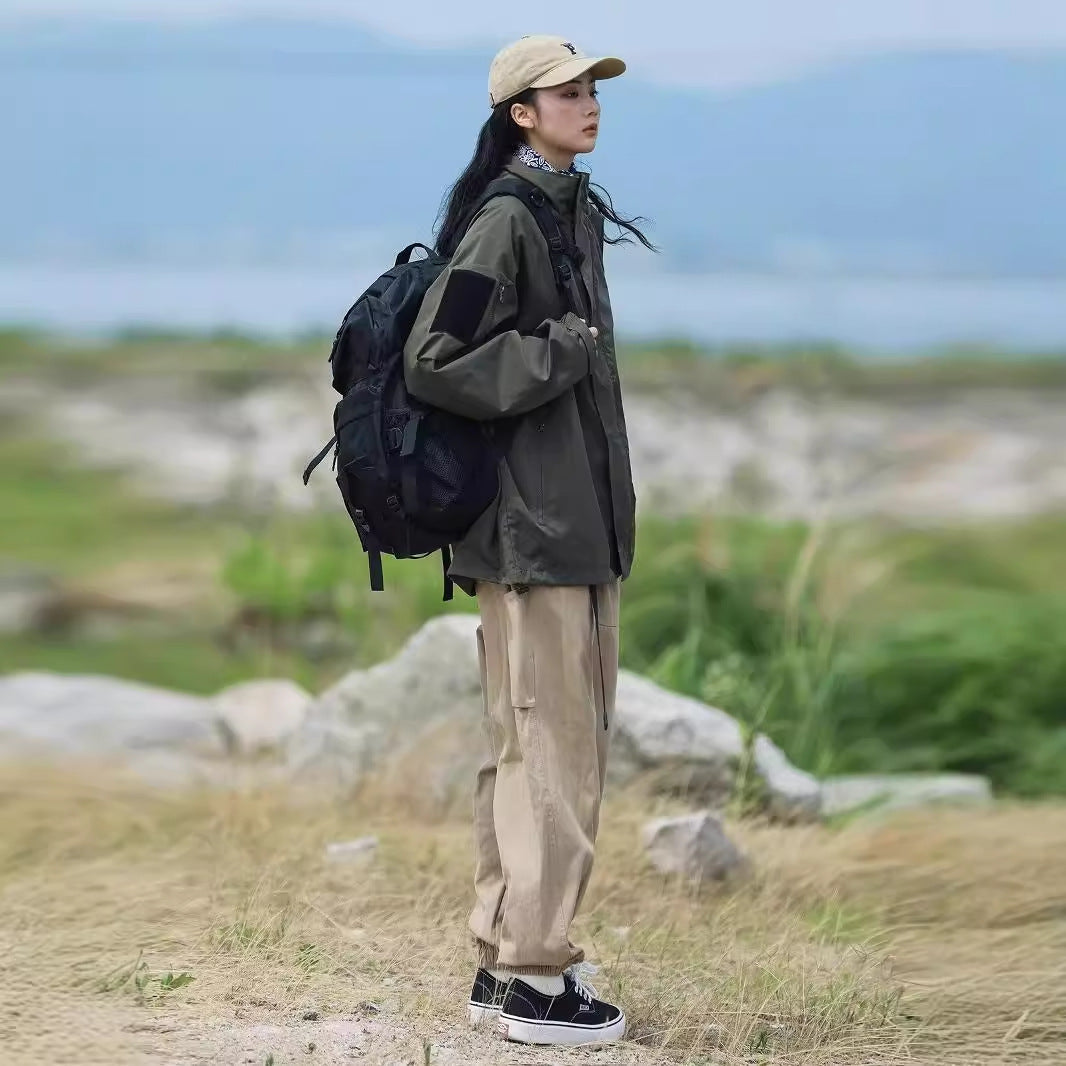 Mountain Functional Waterproof Autumn Male And Female Overalls Hooded Jacket